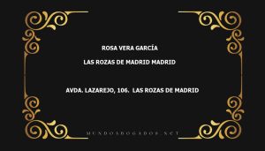 abogado Rosa Vera García en la localidad de Las Rozas de Madrid