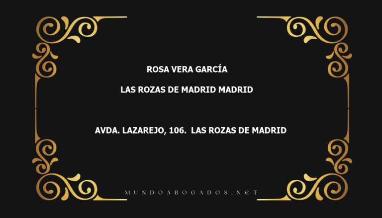 abogado Rosa Vera García en la localidad de Las Rozas de Madrid