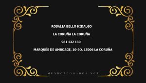 abogado Rosalia Bello Hidalgo en la localidad de La Coruña