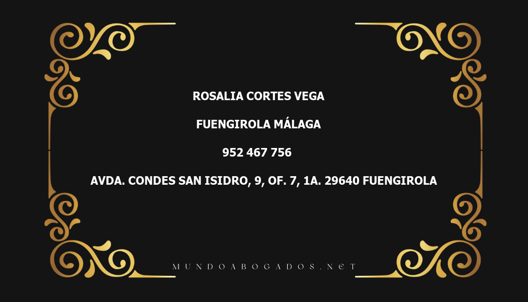 abogado Rosalia Cortes Vega en la localidad de Fuengirola