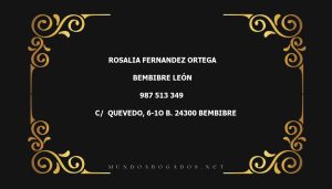 abogado Rosalia Fernandez Ortega en la localidad de Bembibre