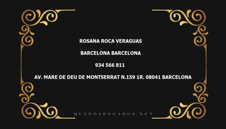 abogado Rosana Roca Veraguas en la localidad de Barcelona