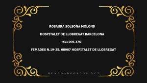 abogado Rosaura Solsona Molons en la localidad de Hospitalet de Llobregat