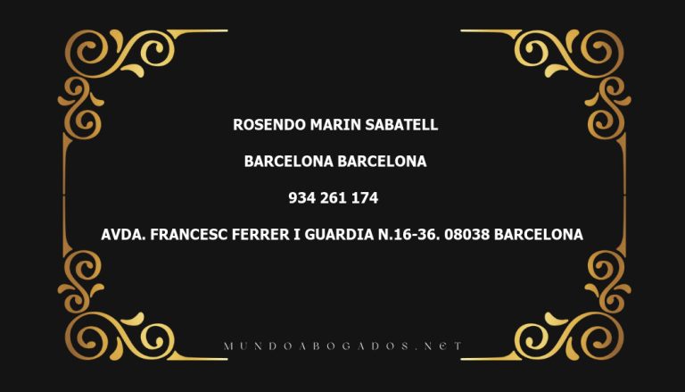 abogado Rosendo Marin Sabatell en la localidad de Barcelona