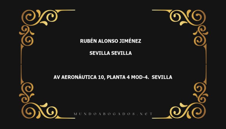 abogado Rubén Alonso Jiménez en la localidad de Sevilla