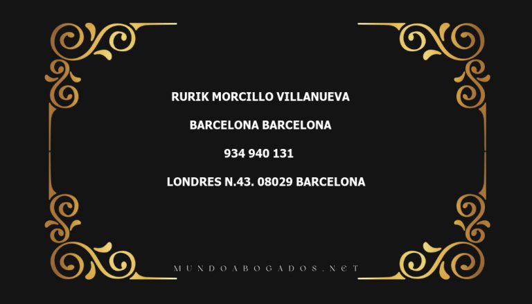 abogado Rurik Morcillo Villanueva en la localidad de Barcelona