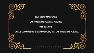 abogado Rut Grau Martinez en la localidad de Las Rozas de Madrid