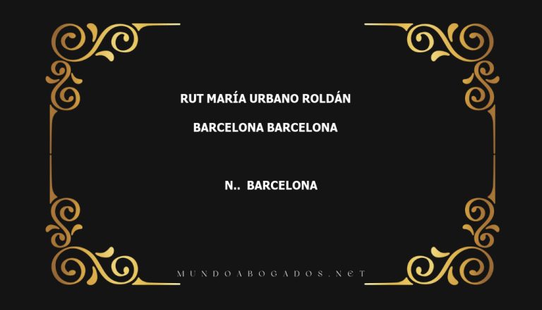 abogado Rut María Urbano Roldán en la localidad de Barcelona