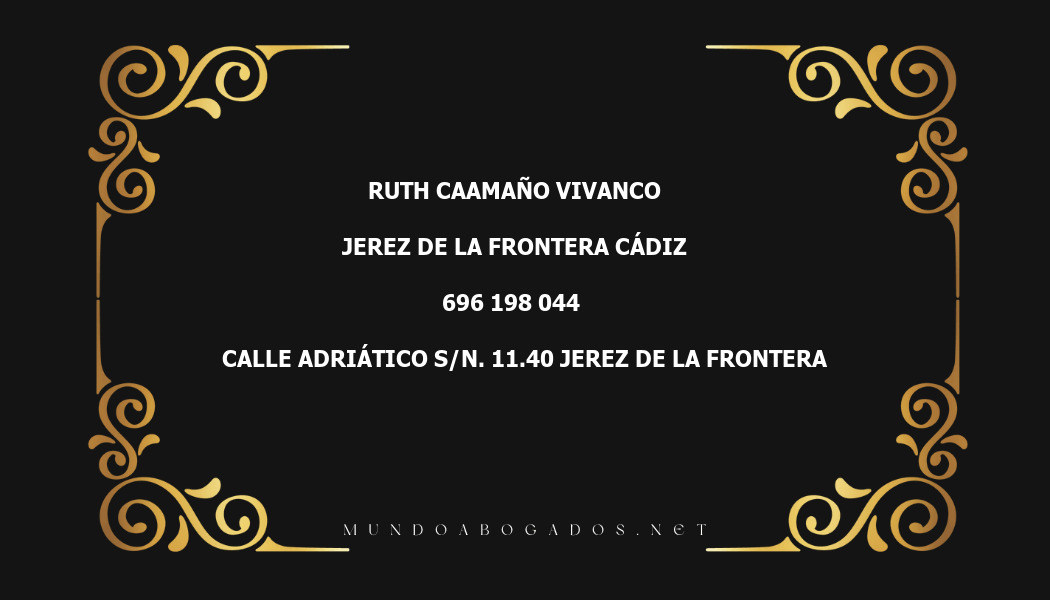 abogado Ruth Caamaño Vivanco en la localidad de Jerez de la Frontera