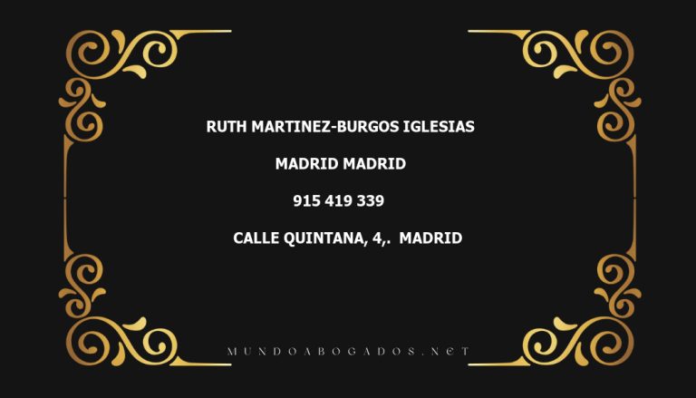 abogado Ruth Martinez-Burgos Iglesias en la localidad de Madrid