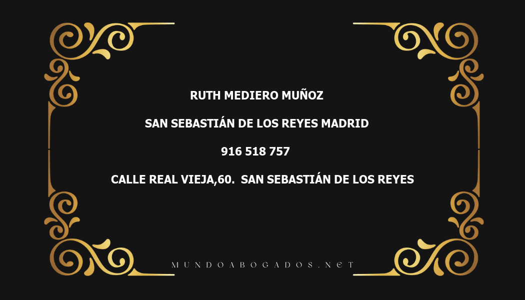 abogado Ruth Mediero Muñoz en la localidad de San Sebastián de los Reyes