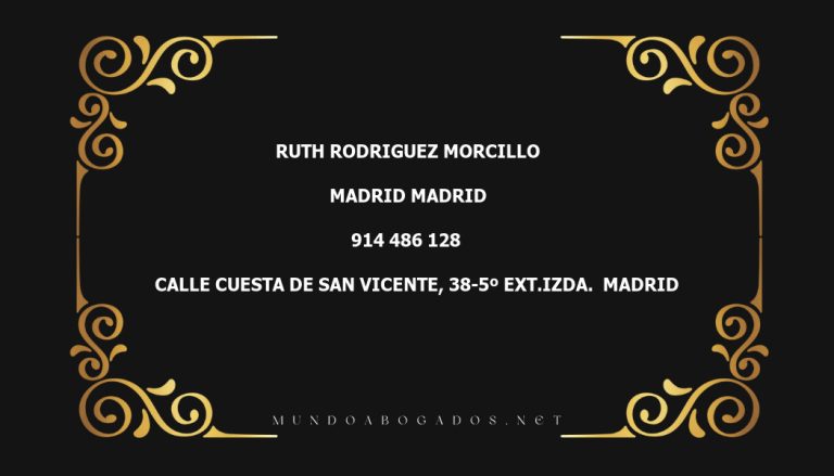 abogado Ruth Rodriguez Morcillo en la localidad de Madrid