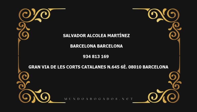 abogado Salvador Alcolea Martínez en la localidad de Barcelona