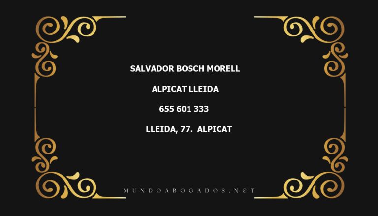 abogado Salvador Bosch Morell en la localidad de Alpicat