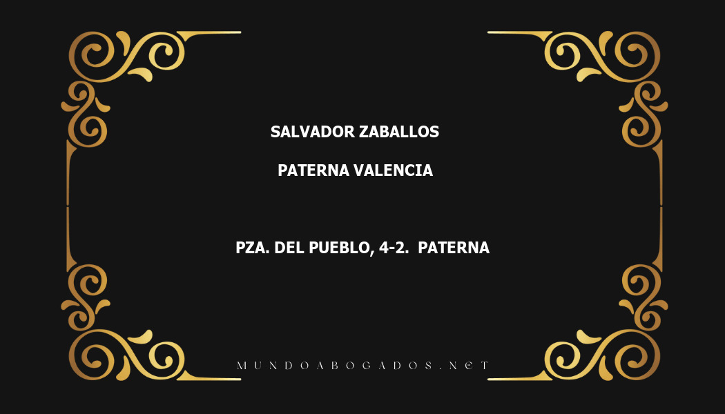 abogado Salvador Zaballos en la localidad de Paterna