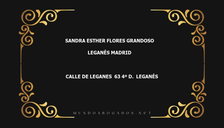 abogado Sandra Esther Flores Grandoso en la localidad de Leganés