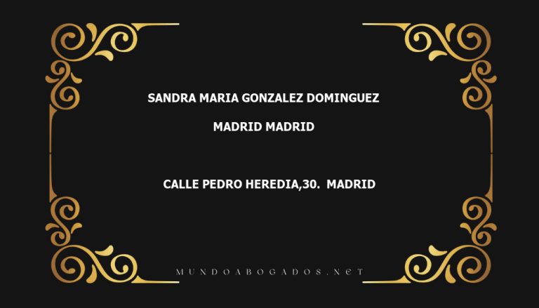 abogado Sandra Maria Gonzalez Dominguez en la localidad de Madrid