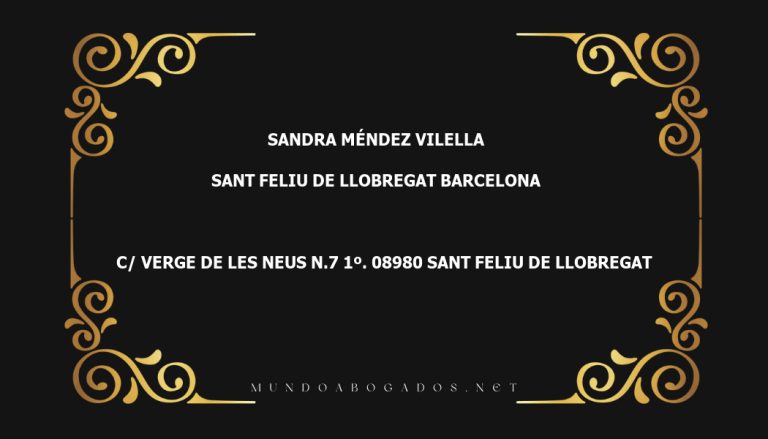 abogado Sandra Méndez Vilella en la localidad de Sant Feliu de Llobregat