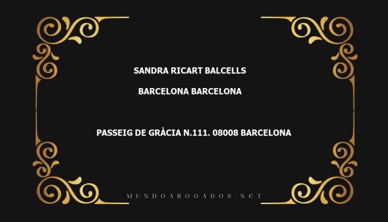 abogado Sandra Ricart Balcells en la localidad de Barcelona