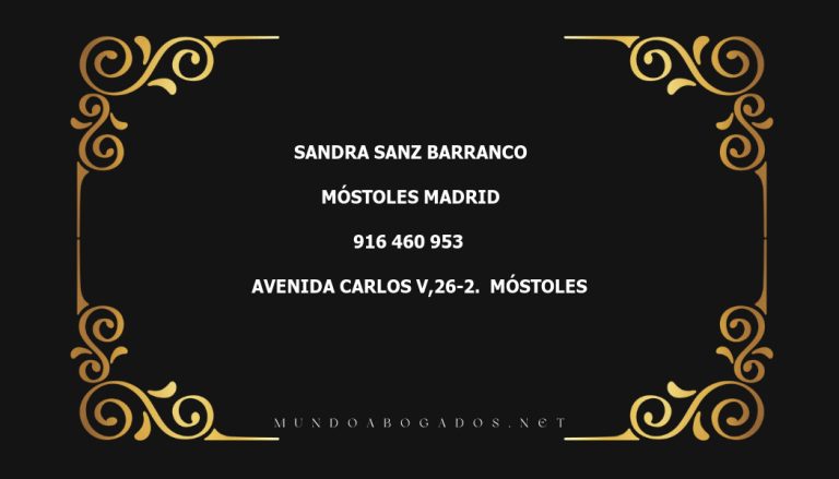 abogado Sandra Sanz Barranco en la localidad de Móstoles