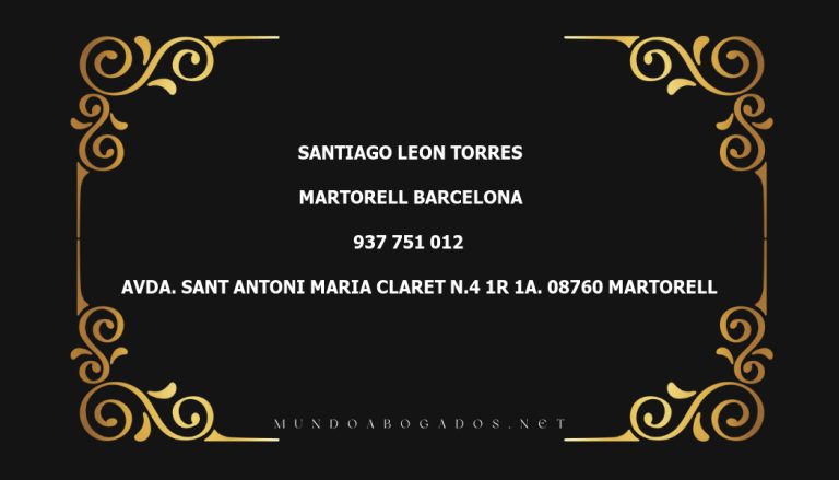 abogado Santiago Leon Torres en la localidad de Martorell