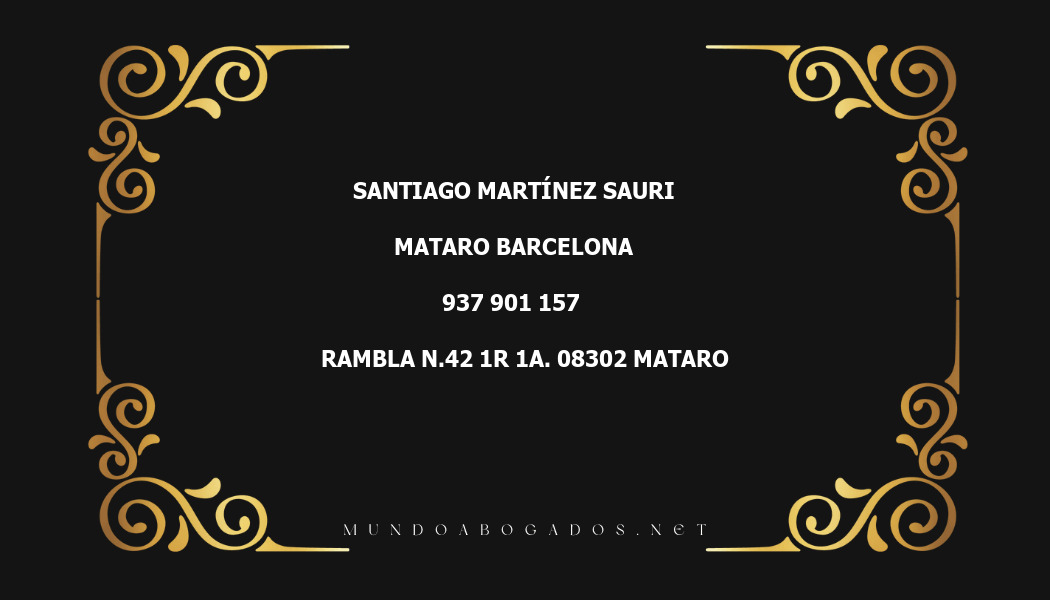 abogado Santiago Martínez Sauri en la localidad de Mataro