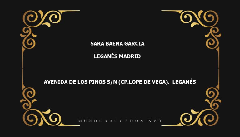 abogado Sara Baena Garcia en la localidad de Leganés