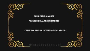 abogado Sara Cano Alvarez en la localidad de Pozuelo de Alarcon