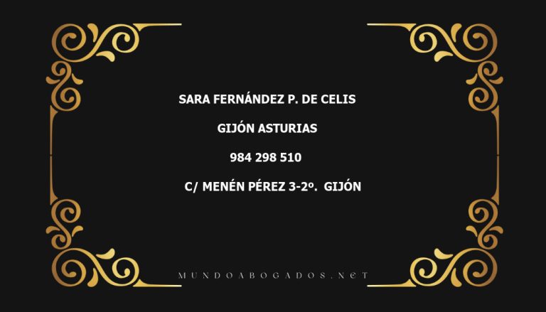 abogado Sara Fernández P. De Celis en la localidad de Gijón