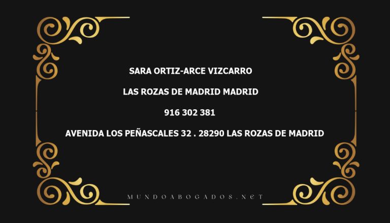 abogado Sara Ortiz-Arce Vizcarro en la localidad de Las Rozas de Madrid