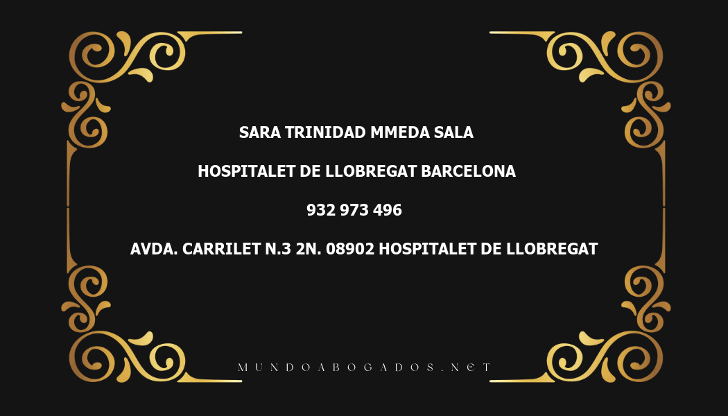 abogado Sara Trinidad Mmeda Sala en la localidad de Hospitalet de Llobregat