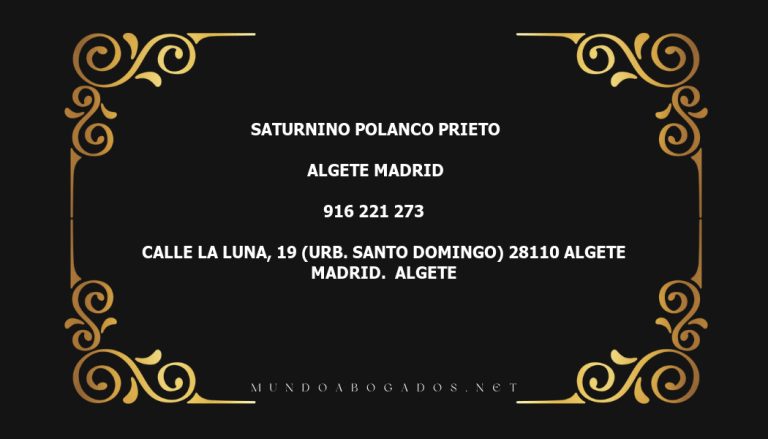 abogado Saturnino Polanco Prieto en la localidad de Algete