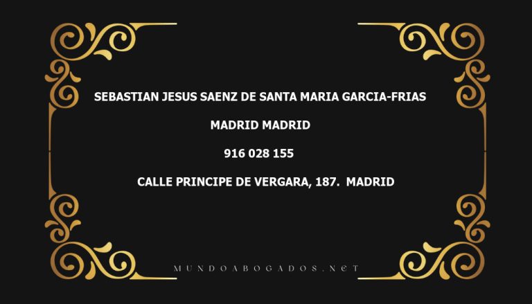 abogado Sebastian Jesus Saenz De Santa Maria Garcia-Frias en la localidad de Madrid