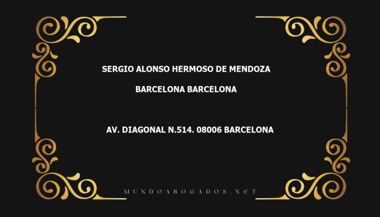 abogado Sergio Alonso Hermoso De Mendoza en la localidad de Barcelona