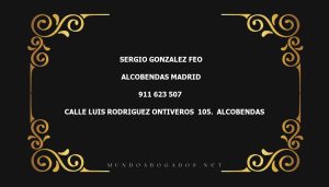 abogado Sergio Gonzalez Feo en la localidad de Alcobendas