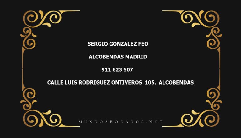 abogado Sergio Gonzalez Feo en la localidad de Alcobendas