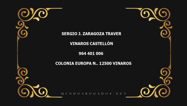 abogado Sergio J. Zaragoza Traver en la localidad de Vinaros