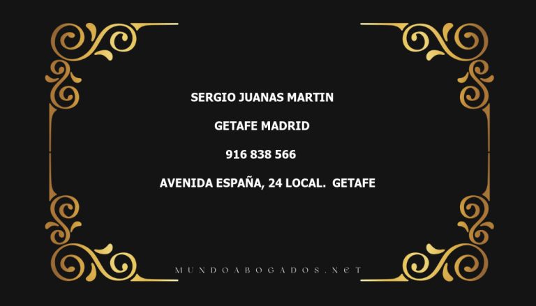 abogado Sergio Juanas Martin en la localidad de Getafe