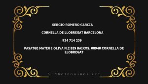 abogado Sergio Romero Garcia en la localidad de Cornella de Llobregat