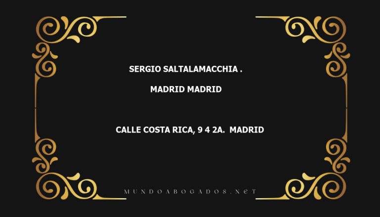 abogado Sergio Saltalamacchia . en la localidad de Madrid