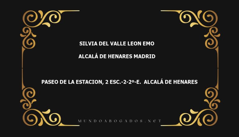 abogado Silvia Del Valle Leon Emo en la localidad de Alcalá de Henares