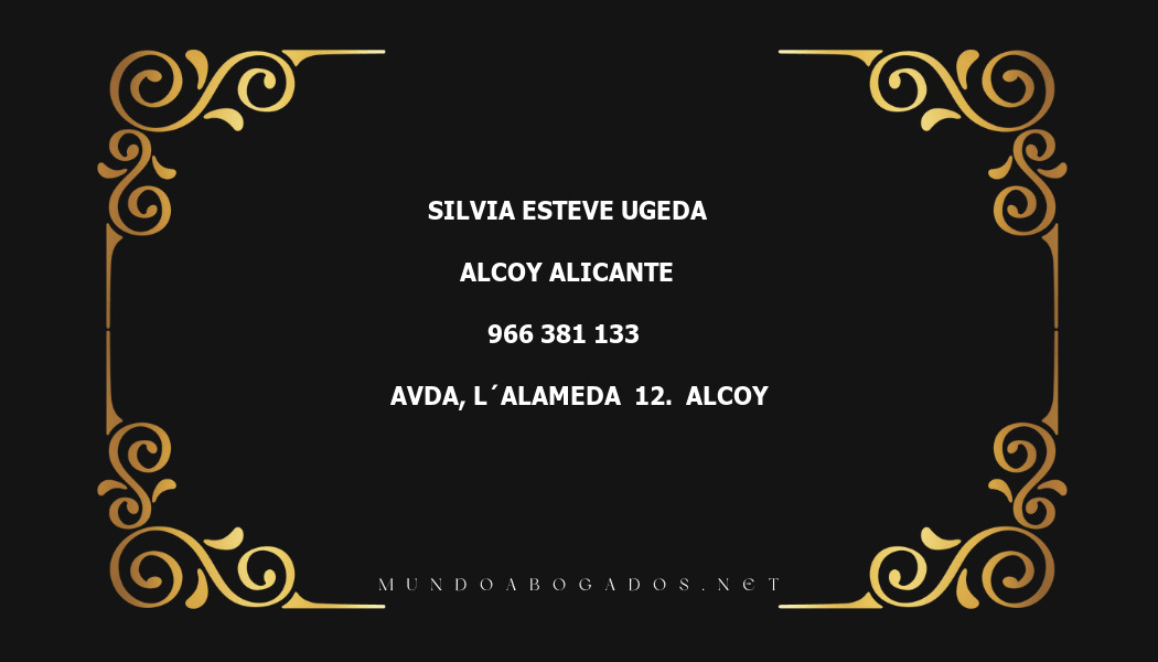 abogado Silvia Esteve Ugeda en la localidad de Alcoy