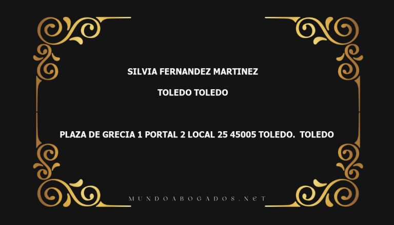 abogado Silvia Fernandez Martinez en la localidad de Toledo