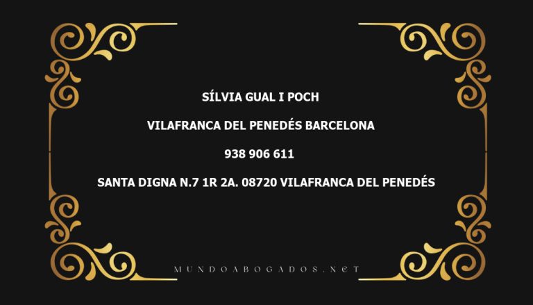 abogado Sílvia Gual I Poch en la localidad de Vilafranca del Penedés