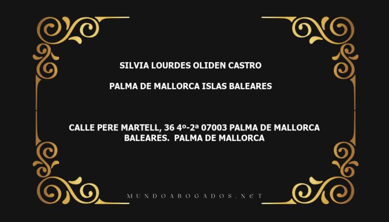 abogado Silvia Lourdes Oliden Castro en la localidad de Palma de Mallorca