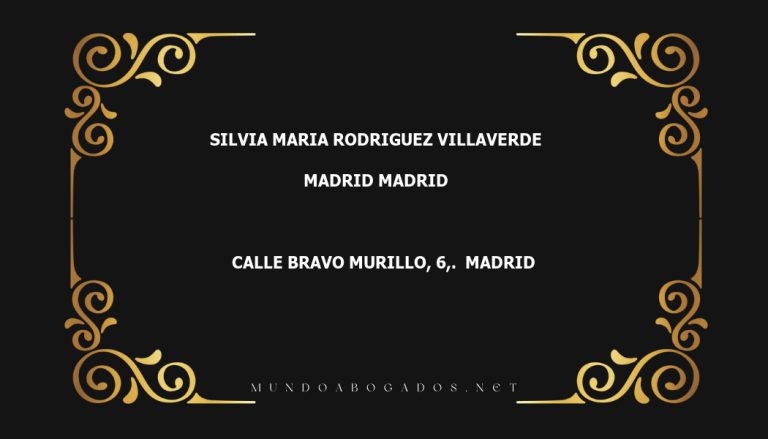 abogado Silvia Maria Rodriguez Villaverde en la localidad de Madrid