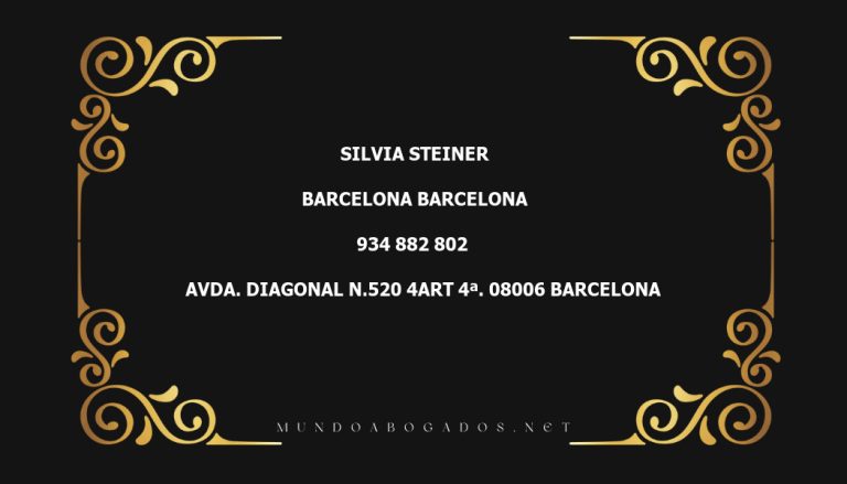 abogado Silvia Steiner en la localidad de Barcelona