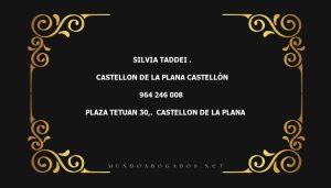 abogado Silvia Taddei . en la localidad de Castellon de la Plana