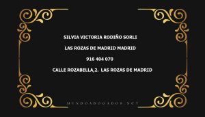 abogado Silvia Victoria Rodiño Sorli en la localidad de Las Rozas de Madrid