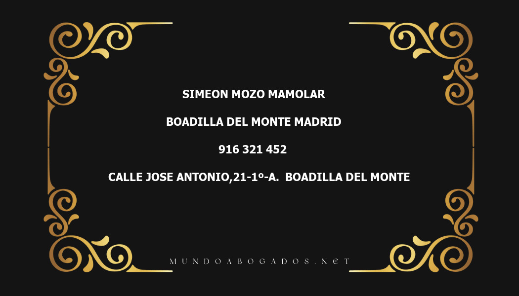 abogado Simeon Mozo Mamolar en la localidad de Boadilla del Monte